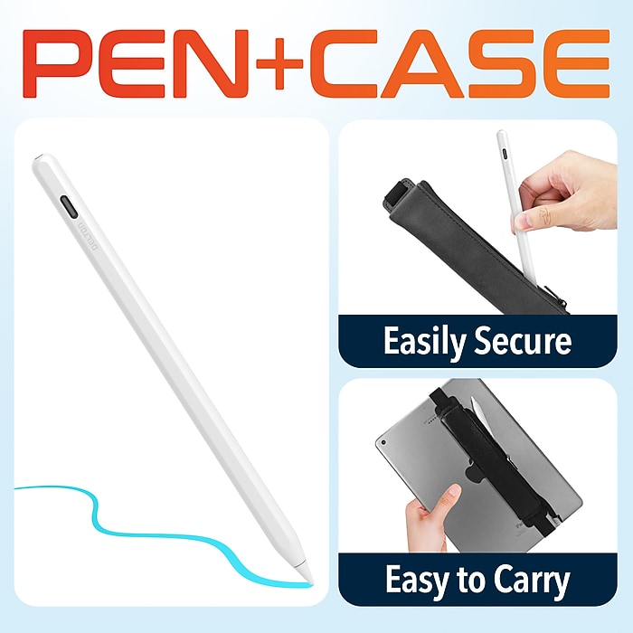 Delton AP7 Stylus Pen for iPad, Wireless Magnetic Charging, White