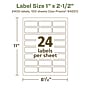 Avery EcoFriendly Laser/Inkjet Rectangle Multipurpose Labels, 1" x 2-1/2", White, 2400/Box (94221)~#|#~E0A2B47B-476C-4B26-A0E0C44D5C26EED9_sc7