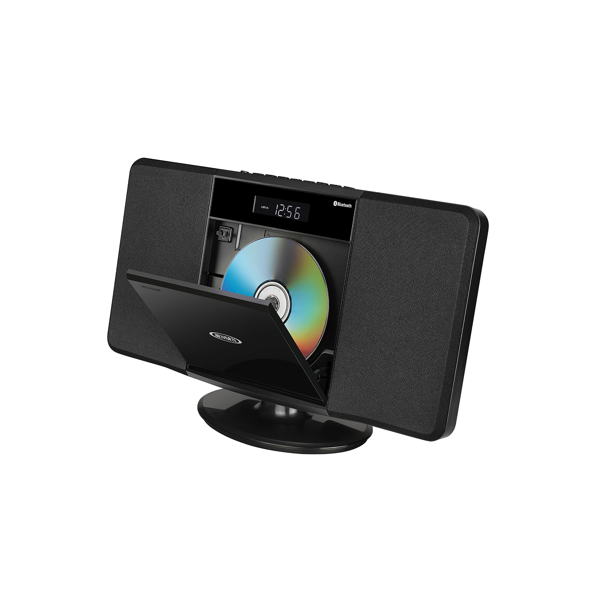 JENSEN Bluetooth 10-Watt Wall-Mountable Home Stereo System with Built-in Speakers, CD Player, FM Radio & Remote, Black (JBS-300) Sansujyuku sansujyuku.com