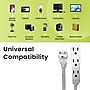 GoGreen Power 8' Extension Cord, 3-Outlet, 16 AWG, White (GG-19608)~#|#~E0A76DAE-1FBD-40D4-8C16E5249B1B141B_sc7