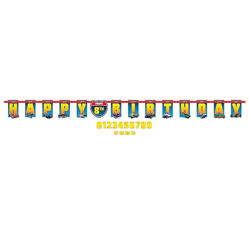 Party City Hot Wheels Birthday Personalized Banner Kit (AM124172) image 1