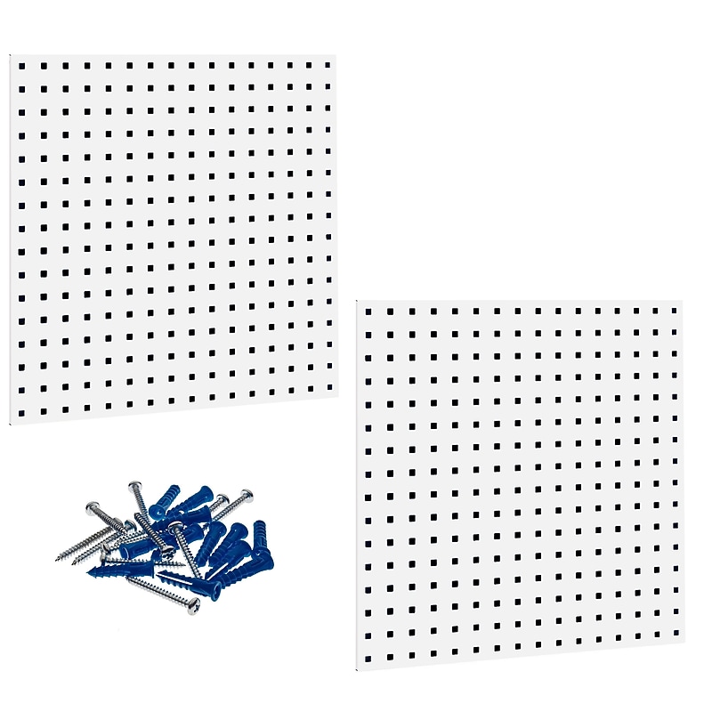 Triton Products LocBoard 24" x 24" x 9/16" Steel Square Hole Pegboards, Set of 2 (LB1-W) image 1