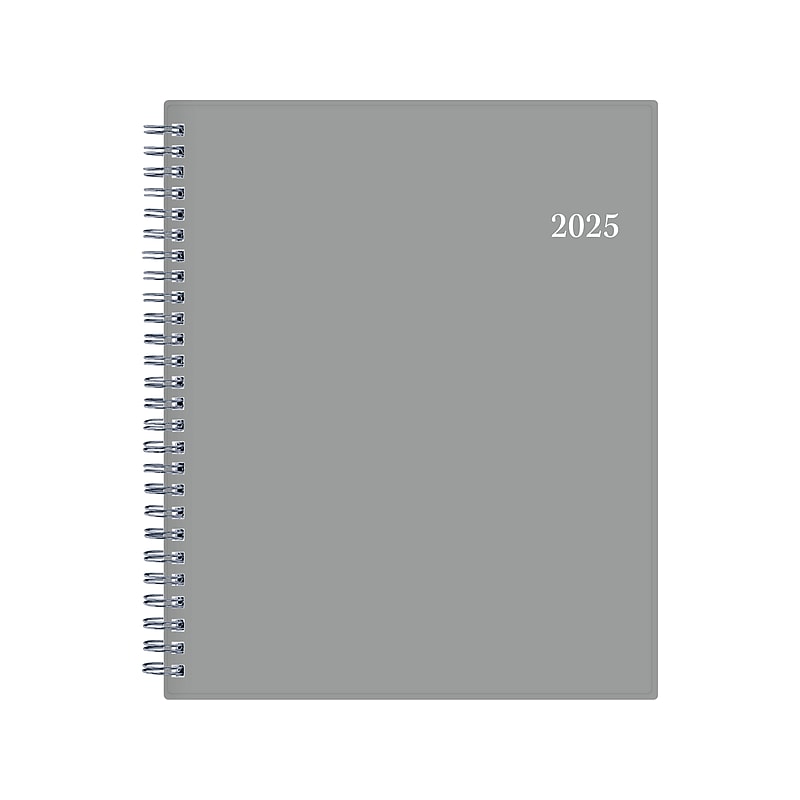 2025 Blue Sky 7" x 9" Monthly Planner, Plastic Cover, Gray (150854) image 1