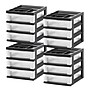 Iris 3-Compartment Stackable Desktop Storage Drawer, Black/Translucent White, 4/Carton (116351CT)~#|#~E0C0F325-D4E9-4438-898362FD5F7AD0F3_sc7