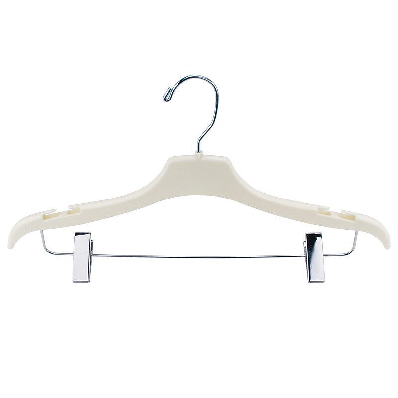 Nahanco 17" Plastic Elegant Coordinate Suit Hanger, Ivory, 100/Box (NH252) image 1
