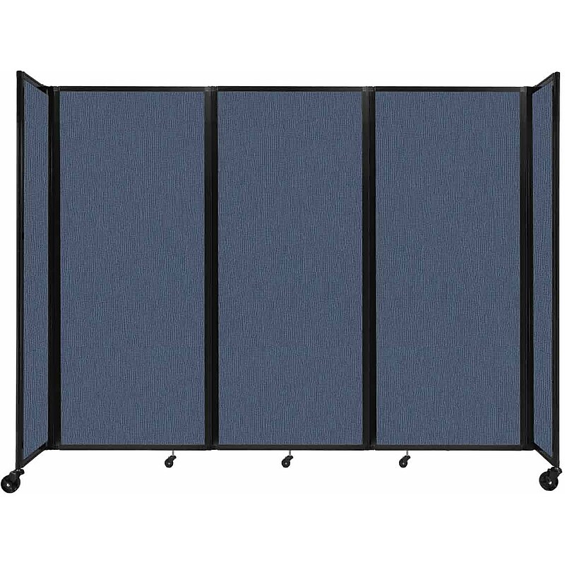 Versare The Room Divider 360 Freestanding Folding Portable Partition, 82"H x 102"W, Ocean Fabric (1182315) image 1