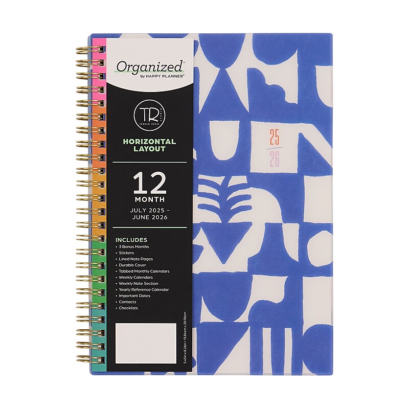 2025-2026 The Happy Planner Mod Mosaics 6.25" x 8.375" Academic Year Weekly & Monthly Planner, Plastic Cover (PT0008S023) image 1