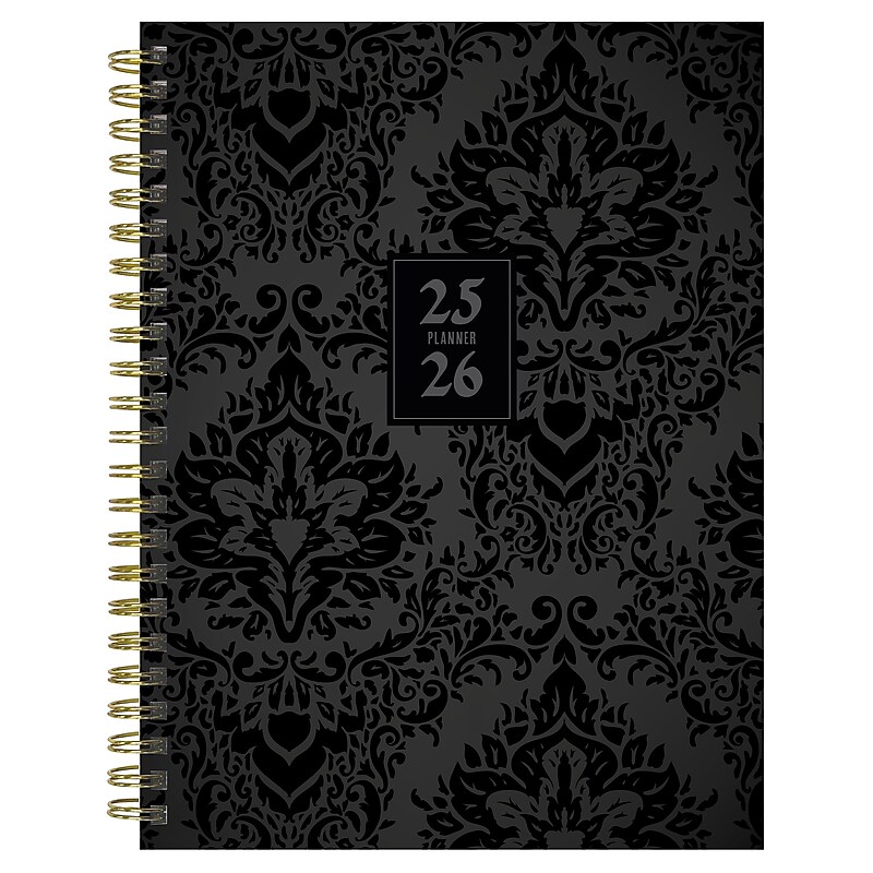 2025-2026 TF Publishing 6.5" x 8" Academic Year Weekly & Monthly Planner, Paperboard Cover, Black Velvet (AY26-9208) image 1