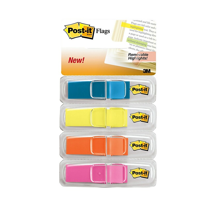 Post-it Flags, .47", Assorted Colors, 140 Flags/Pack (683-4ABX) image 1