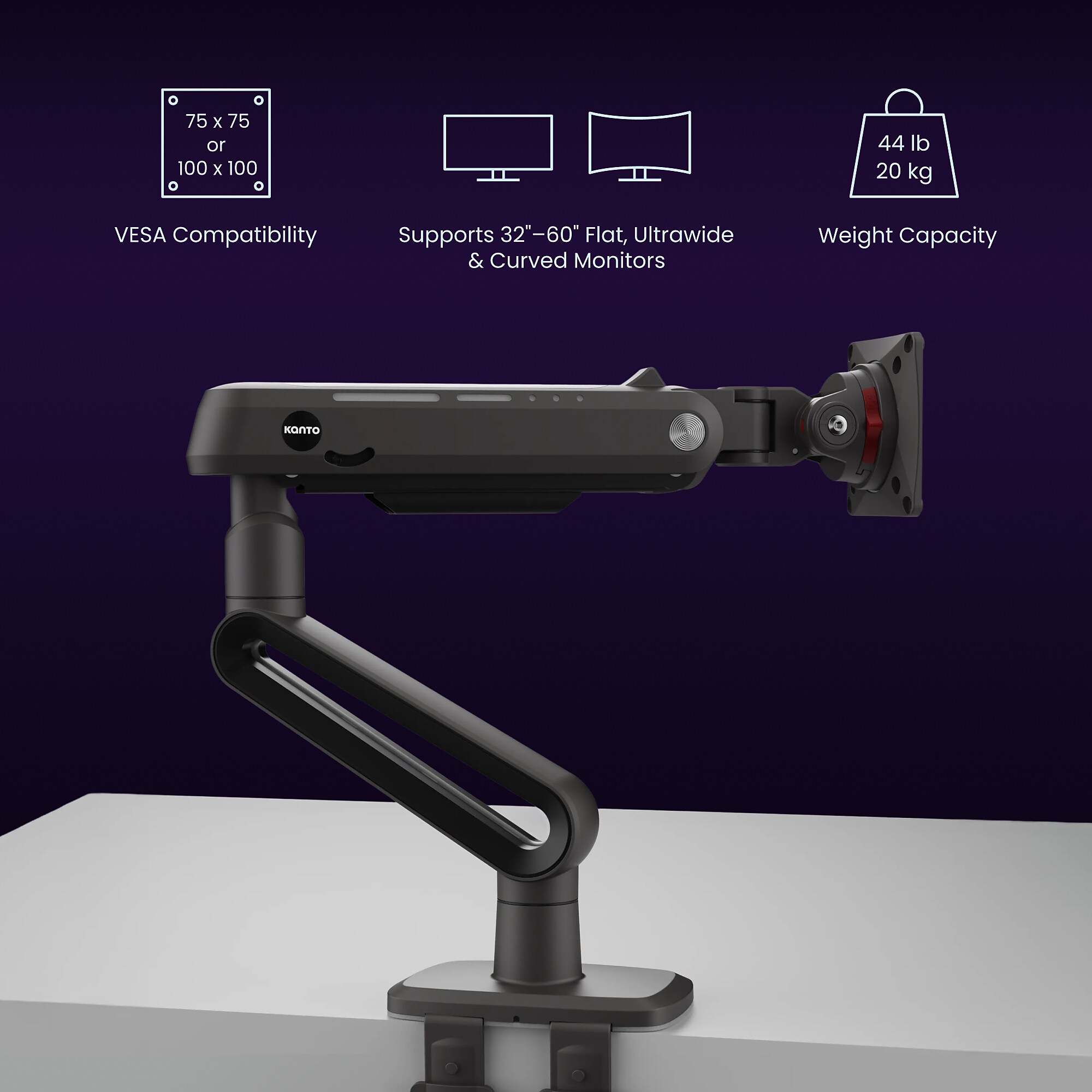 Kanto DMG Heavy-Duty Desktop Gaming Monitor Arm for 32” – 60” Screens, Black Sansujyuku sansujyuku.com