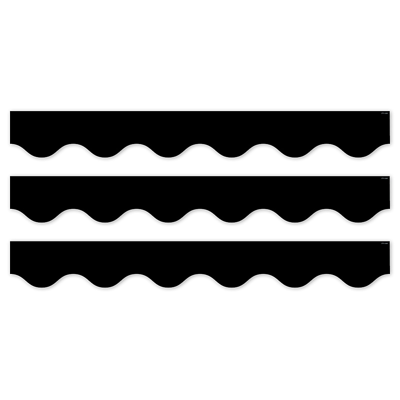Creative Teaching Press Core Decor EZ Border, 3" x 2', Black Wavy, 24/Pack, 3 Packs/Bundle (CTP11061-3) image 1