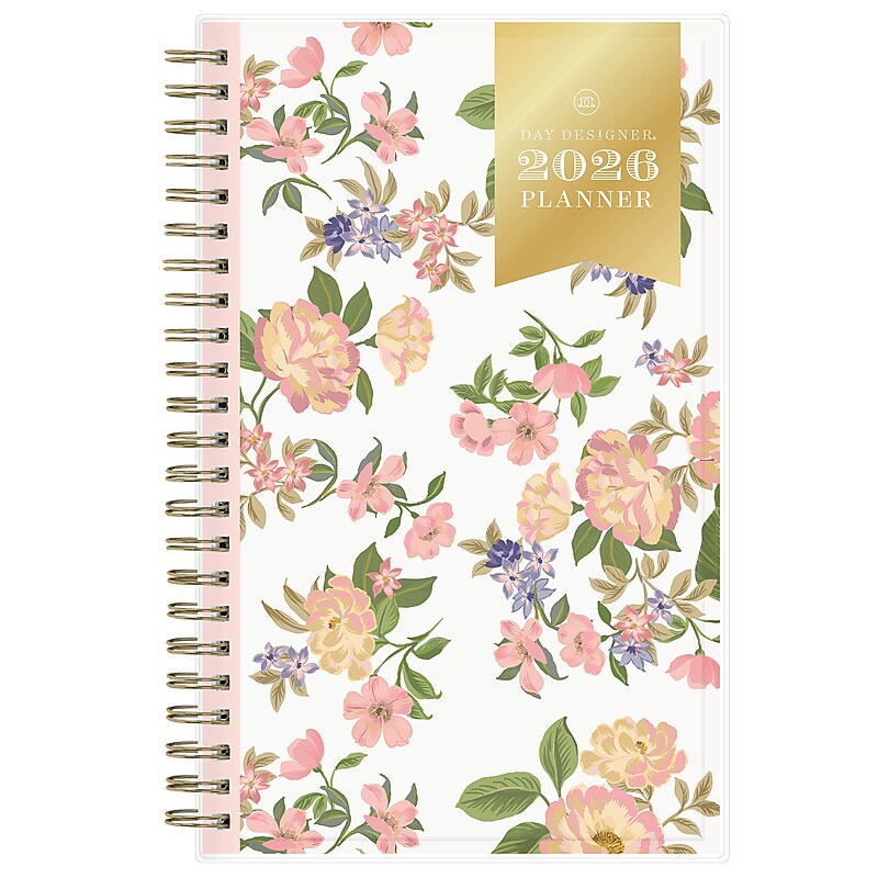 2026 Blue Sky Day Designer Heirloom Cream 8" x 5" Weekly & Monthly Personal Organizer, Plastic Cover (154642) image 1