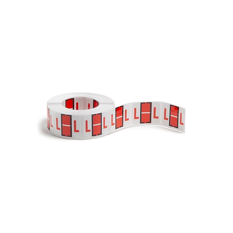 Smead BCCR Color Coded Alphabetic Labels, L, Dark Orange, 500/Roll (67082) image 1
