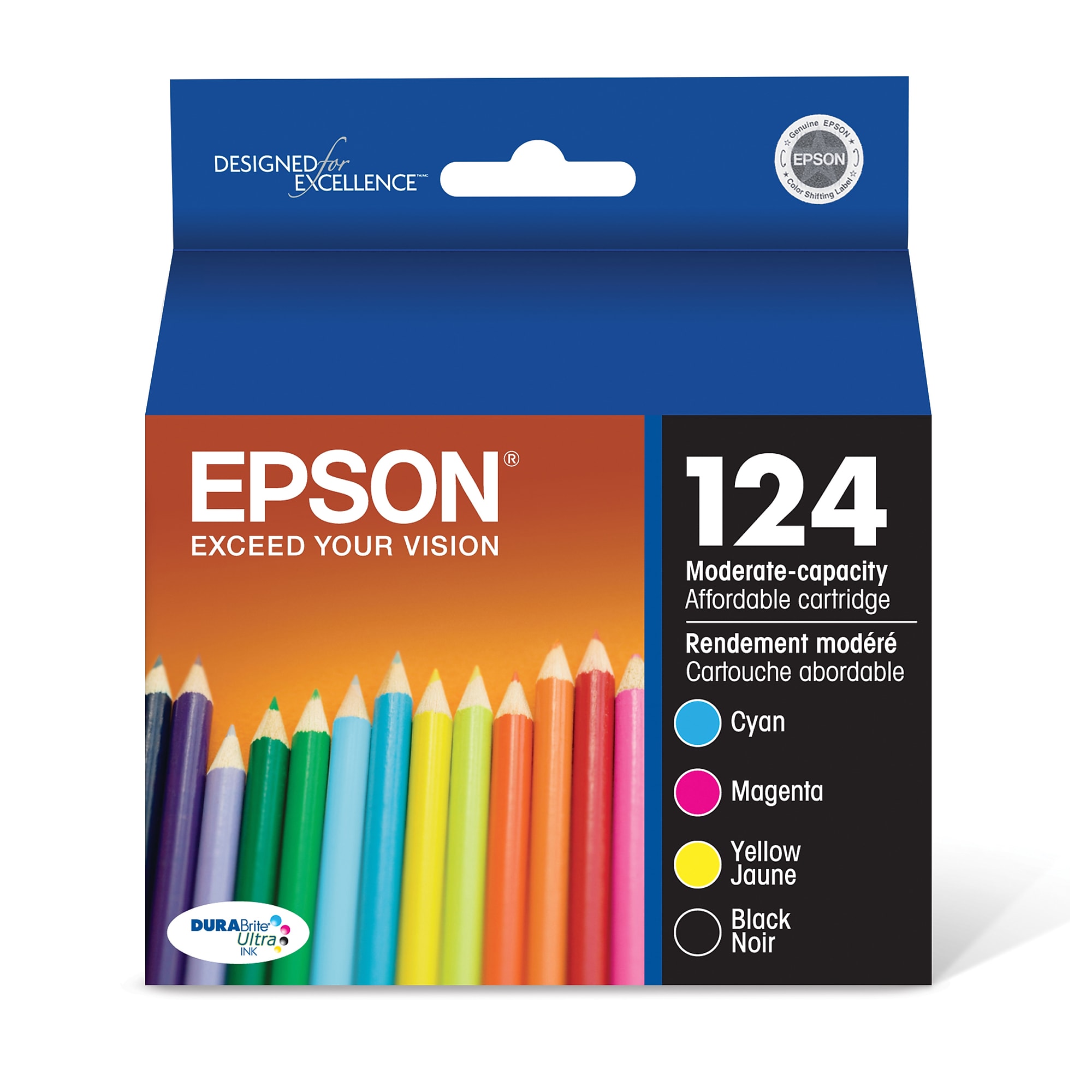 Epson T124 Black/Cyan/Magenta/Yellow Standard Yield Ink Cartridge, 4/Pack (T124120-BCS) Sansujyuku sansujyuku.com