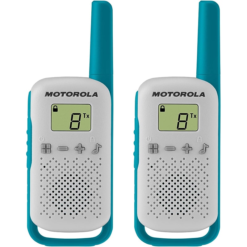 Motorola Talkabout Portable FRS 2-Way Radios, White/Blue (T114) image 1