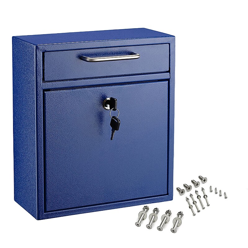 AdirOffice Steel Indoor/Outdoor Interoffice Mailbox, Blue (631-05-BLU) image 1