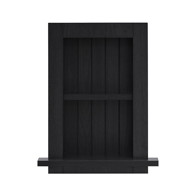 AdirHome 2-Shelf Recessed Wall Mount Shelf, 18" x 14" x 4.8", Black (515-01-BLK) image 1