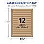 Avery Laser/Inkjet Rectangle Multipurpose Labels, 5/8" x 7-1/2", Kraft Brown, 180 Labels/Pack ( 94119)~#|#~E101A726-B684-4774-8B2D190FE88783FD_sc7