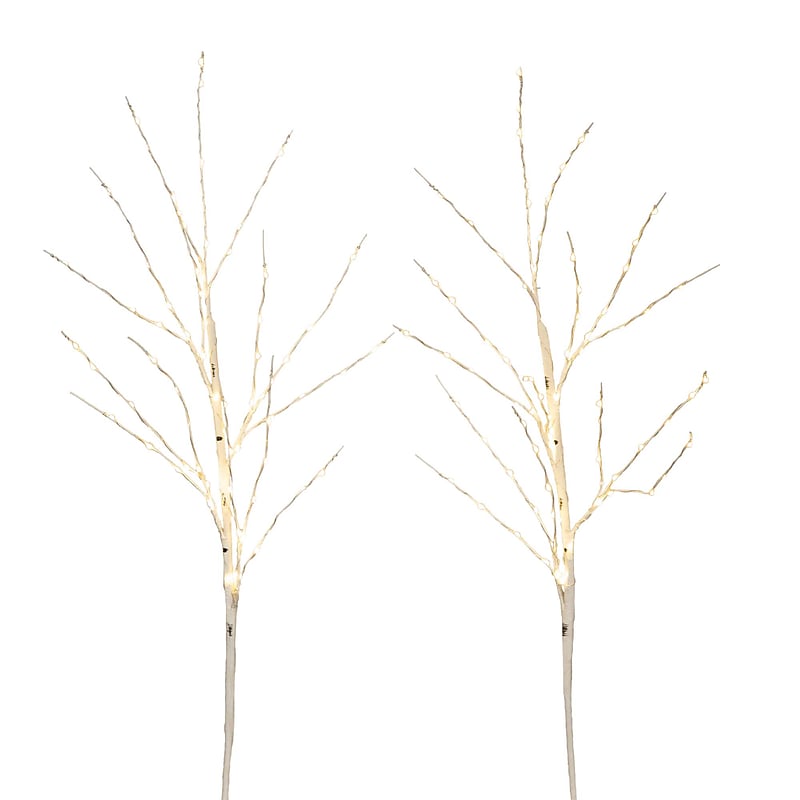 Nearly Natural 36-in Pre-Lit Artificial White Birch Branches with 150 Warm White LED Lights - Set of 2 (T4779-S2) image 1