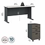 Bush Business Furniture Cubix 60W Desk with Mobile File Cabinet, Slate/White Spectrum (SRA003SLSU)~#|#~E105A0D0-390C-463D-A16C7C2728F8FD89_sc7