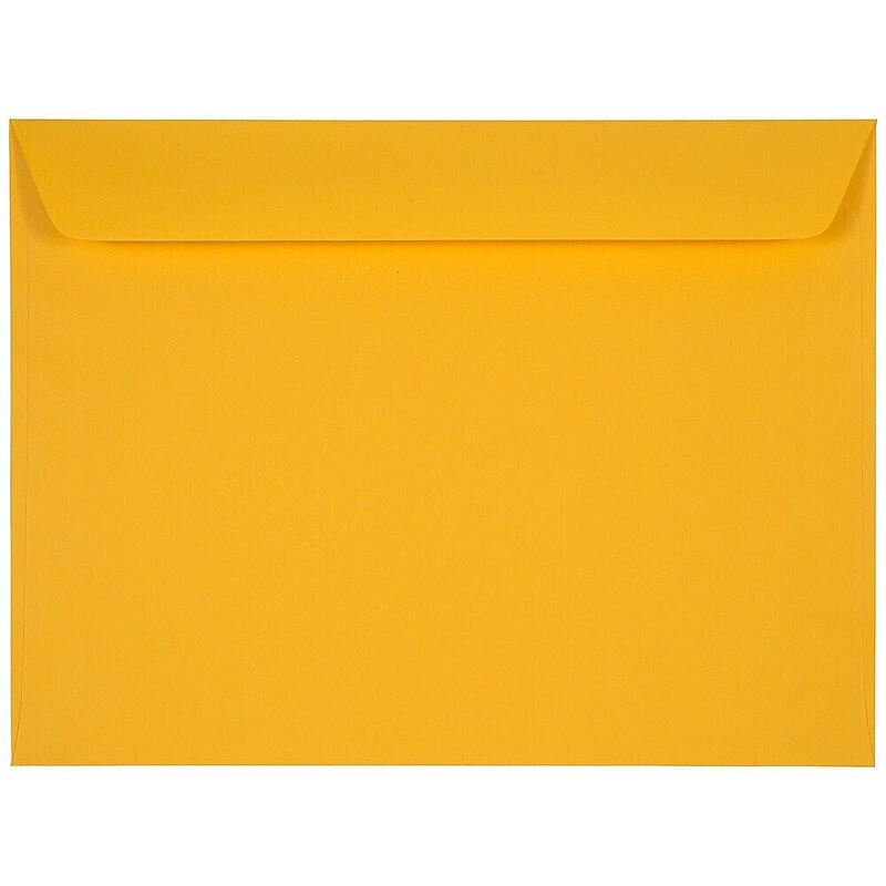 JAM Paper Booklet Envelope, 9" x 12", Sunflower Yellow, 50/Pack (372317017I) image 1