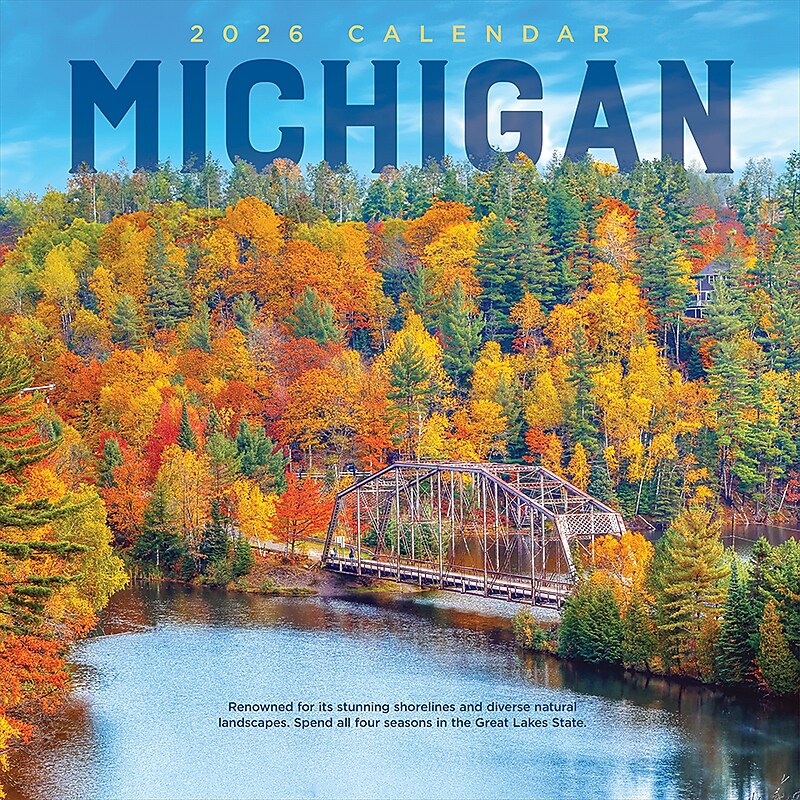 2026 TF Publishing Michigan 12" x 12" Monthly Wall Calendar (26-1039) image 1