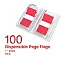 Staples Stickies Page Flags with Pop-Up Dispenser, 1" Wide, Red, 100/Count, 2/Pack (14110)~#|#~E11ACD4B-4A1F-4647-9B1741EF3B7BBCAA_sc7