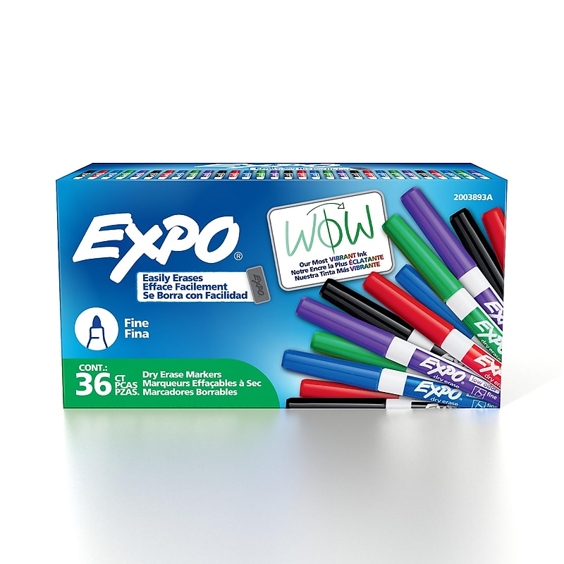 Expo Dry Erase Markers, Fine Tip, Assorted Colors, 36/Pack (2003893) image 1