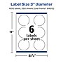Avery Laser/Inkjet Round Multipurpose Labels, 3" Dia., White, 1500 Labels/Box (94513)~#|#~E11EEC81-1388-4BF3-9818984D7FEF4D2D_sc7