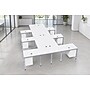 Boss Office Products Simple System 66"W L-Shaped Desk with Pedestal, White, 6/Set (SGSD023-102-WT)~#|#~E12020FF-4BAF-42BE-94B5AE6BDF2AA57E_sc7