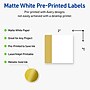 Avery Laser/Inkjet Square Multipurpose Labels, 2" x 2", White, 120/Pack (S00DJP)~#|#~E120DCB1-5BCA-44FA-82A3734F6CCA18D8_sc7