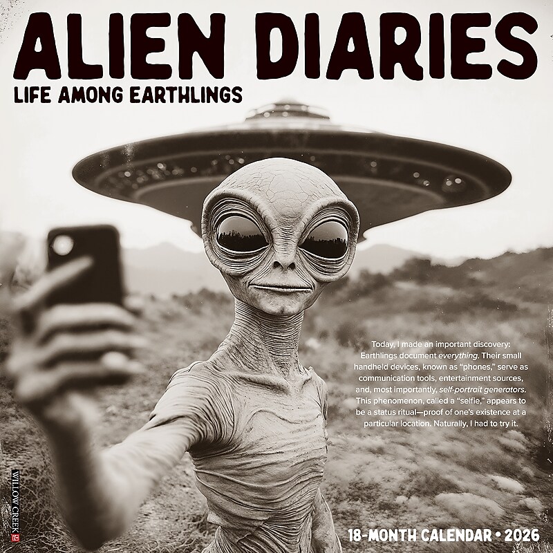 2026 Willow Creek Alien Diaries 12" x 12" Monthly Wall Calendar (55649) image 1