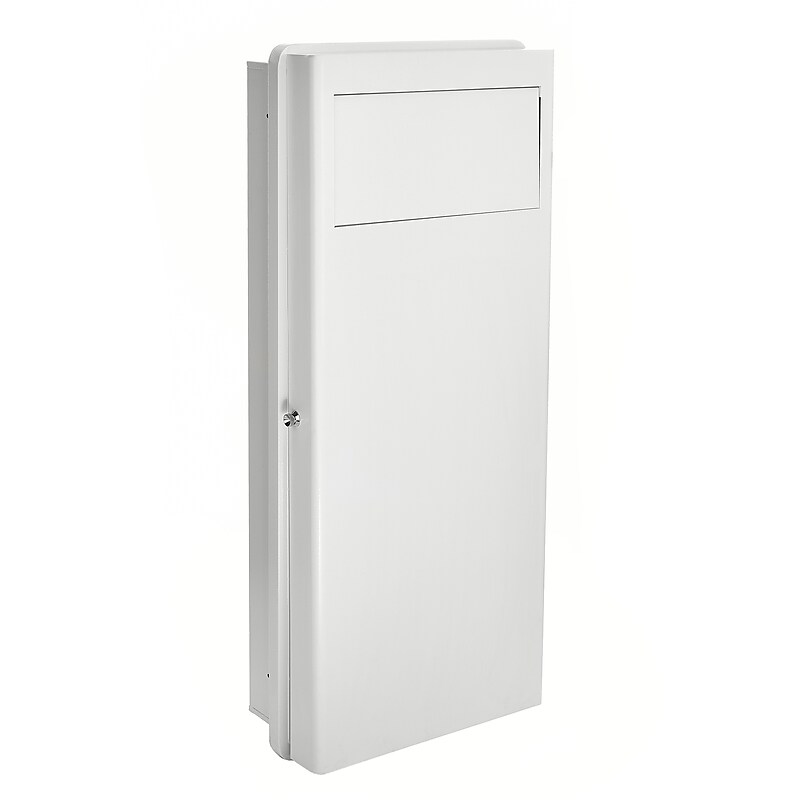 AdirHome Built-In Wall Laundry Hamper, White, 38.25" H x 7.25" W x 3.62" D image 1