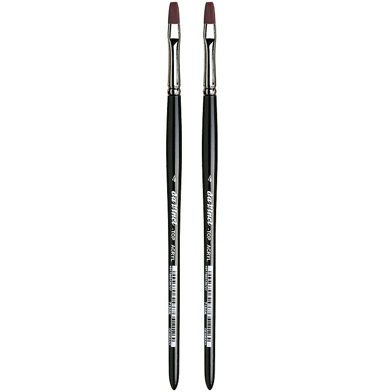 da Vinci TOP-ACRYL Oil and Acrylic Synthetic Bristle, Flat Brush, 2/Bundle (DVXVA7185K4-2) image 1