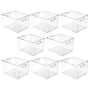 iDESIGN Small Stackable Plastic Storage Bin, 8" x 12"x 10", Clear, 8/Pack (29157M8)~#|#~E131C64D-8DF2-4EF3-B20049B05F9CB0A7_sc7