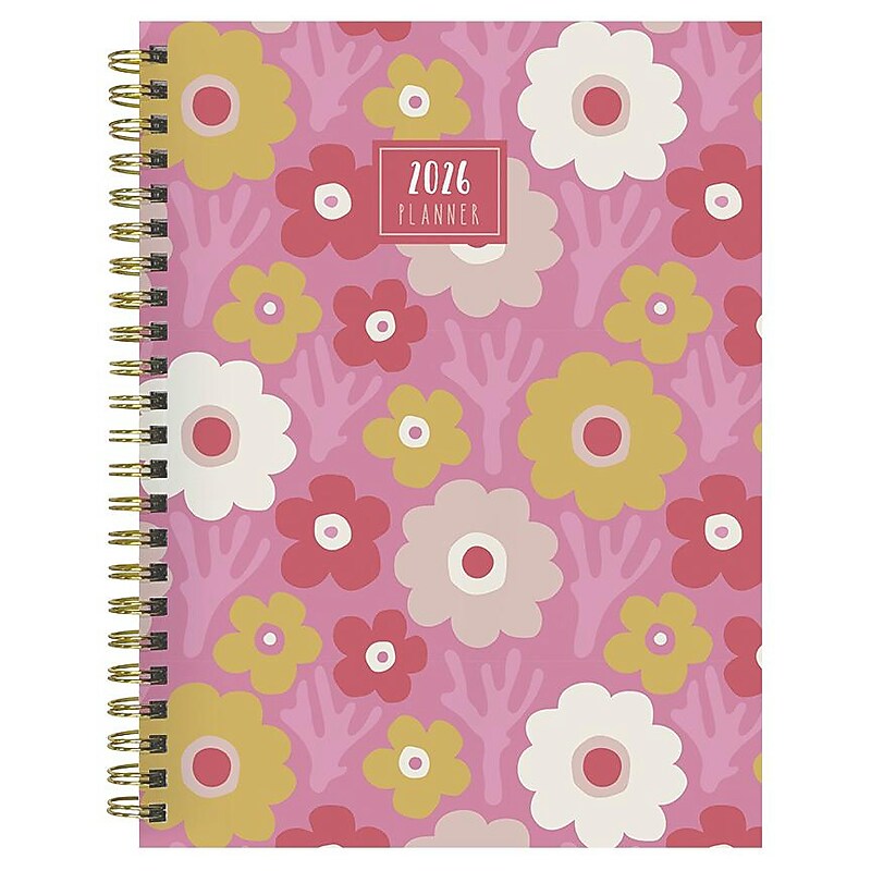 2026 TF Publishing Pink Pretty Petals 6.5" x 8" Calendar Year Weekly & Monthly Planner, Paperboard Cover, Multicolored (26-9210) image 1