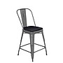 Flash Furniture Lincoln Contemporary Metal Vertical Back Counter Height Stool, Clear Coat/Black (XUDGTP01B24PL1B)~#|#~E1384143-19DA-465C-9377E98B8E5DAEDD_sc7