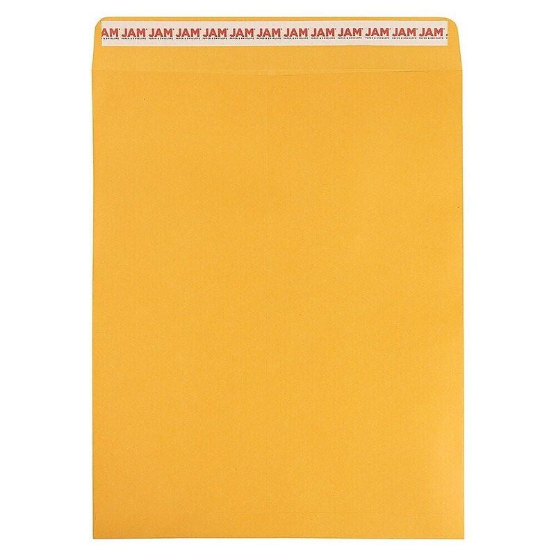 JAM Paper Self Seal Catalog Envelope, 11 1/2" x 14 1/2", Brown Kraft Manila, 100/Pack (13034235D) image 1