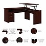 Bush Furniture Cabot 60"W 3 Position L Shaped Sit to Stand Desk, Harvest Cherry (CAB043HVC)~#|#~E142B056-F1B1-4962-9D6CD7CF1585EFB2_sc7