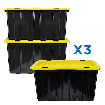 Mount-It! Heavy-Duty Plastic Storage Bins, Set of 3 - Thumbnail 3