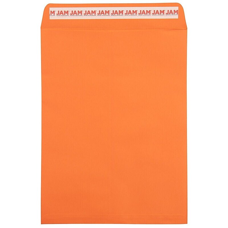 JAM Paper Self Seal Catalog Envelope, 9" x 12", Orange, 50/Pack (185747509I) image 1