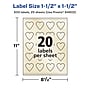 Avery Pearlized Ivory Heart Shaped Multipurpose Labels, 1.5" x 1.5", Ivory, 500/Pack (94602)~#|#~E14F4A32-9ECF-429D-9E5E2853892F78F8_sc7