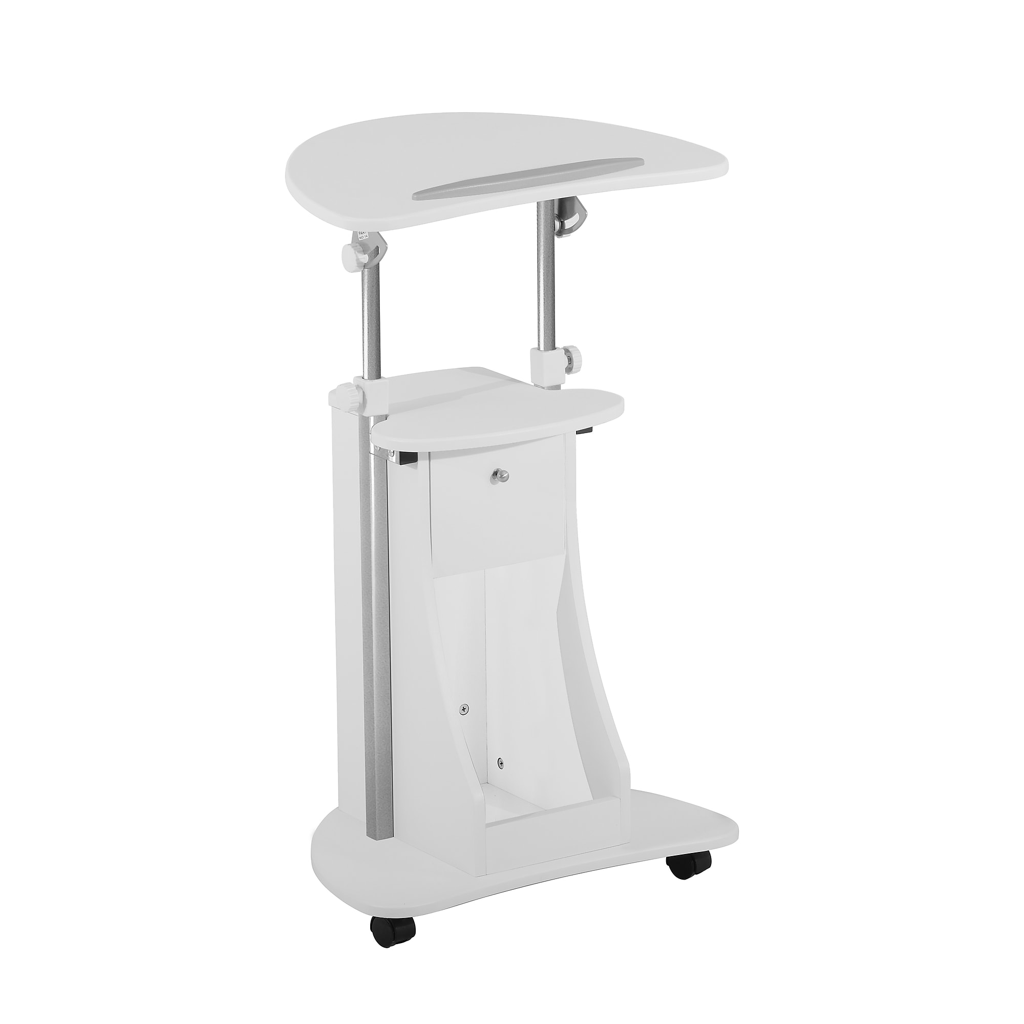 Techni Mobili 22″W Manual Adjustable Standing Laptop Cart, White (RTA-B005-WHT) Sansujyuku sansujyuku.com