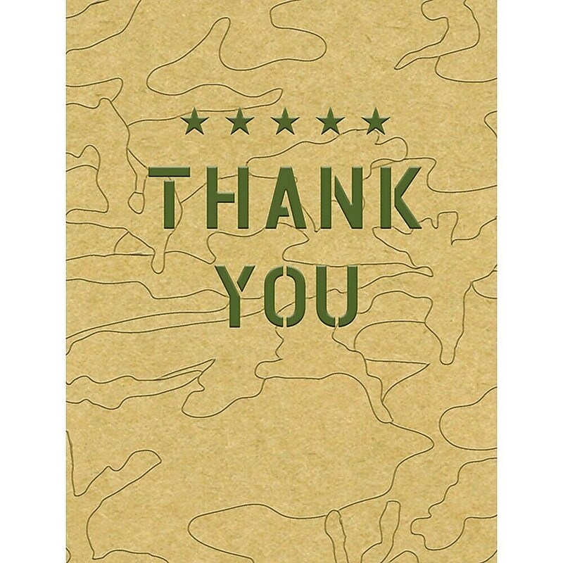 JAM PAPER Go Green Thank You Card Sets, Camo, 16 Cards with Envelopes (52612908576A) image 1