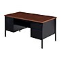 Hirsh 60"W Double-Pedestal Computer Desk, Black/Walnut (20101)~#|#~E1573ABF-A3DE-41B1-8D8CD9E374527F37_sc7