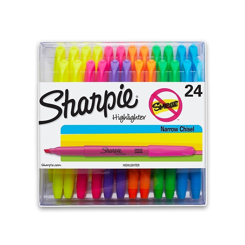Sharpie Stick Highlighter, Chisel Tip, Assorted, 24/Pack  (1761791) image 1
