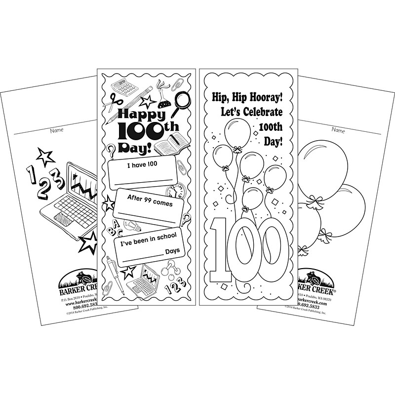 Barker Creek Celebrate 100th Day Bookmark Set, 60/Pack (LL2199) image 1