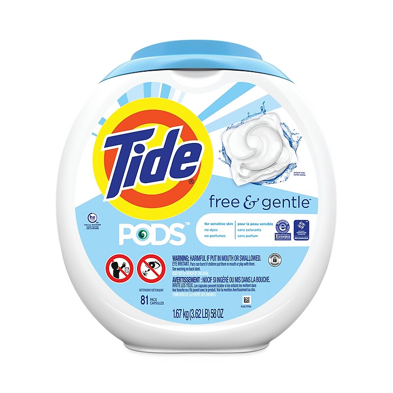 Tide Pods, Unscented, 81 Pods/Tub, 4 Tubs Carton (PGC91798) image 1