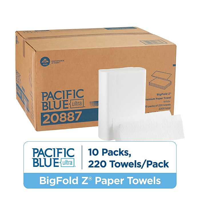 Pacific Blue Ultra BigFold Z Multifold Paper Towels, 1-ply, 220