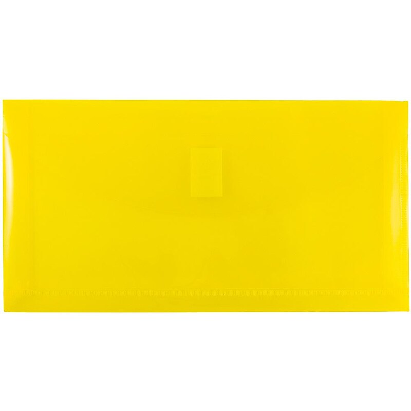 JAM Paper Premium Plastic Filing Envelope with Hook & Loop Closure, Yellow, 3/Pack (921V1YEX3) image 1
